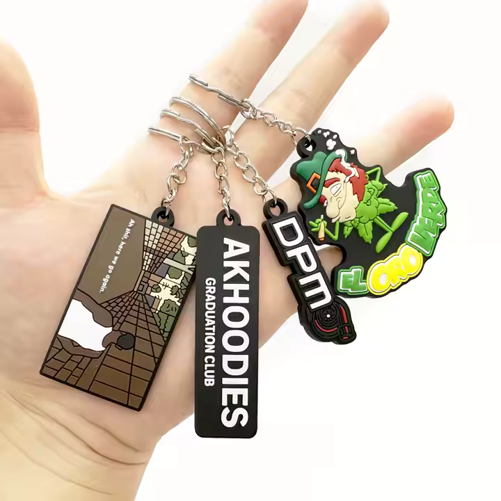 Custom Rubber Keychain – 2D/3D Soft PVC with Your Logo